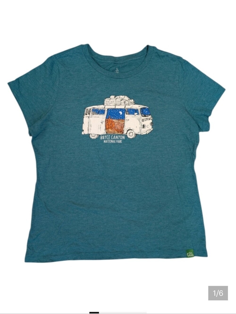 Wild Tribute Bryce Canyon Camper Van Teal Green T Shirt Size XL